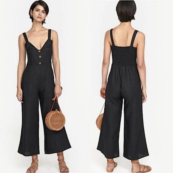 Faithfull The Brand's Scout Jumpsuit Linen Smocked Back Size XS - Picture 1 of 10